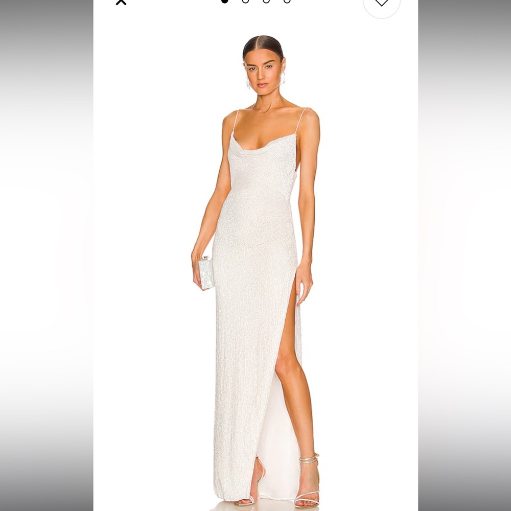 Sequin white dress retrofete katya dress size xs